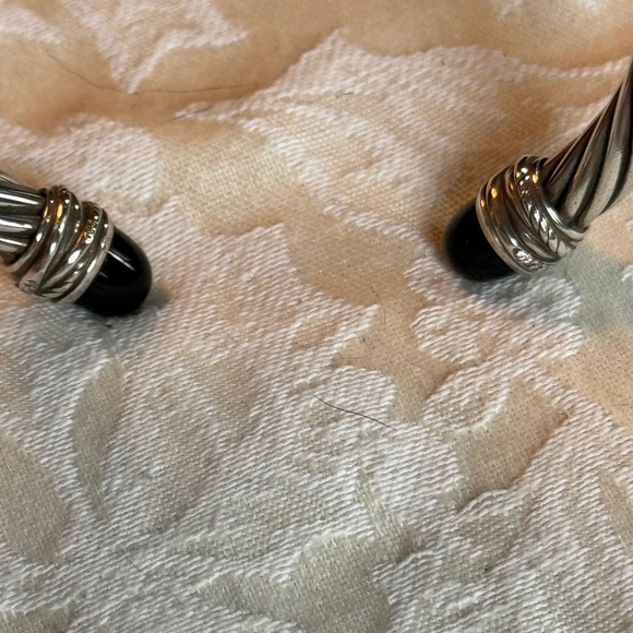 David Yurman Cable Bracelet 7mm Size small Onyx and Diamond - Picture 12 of 16